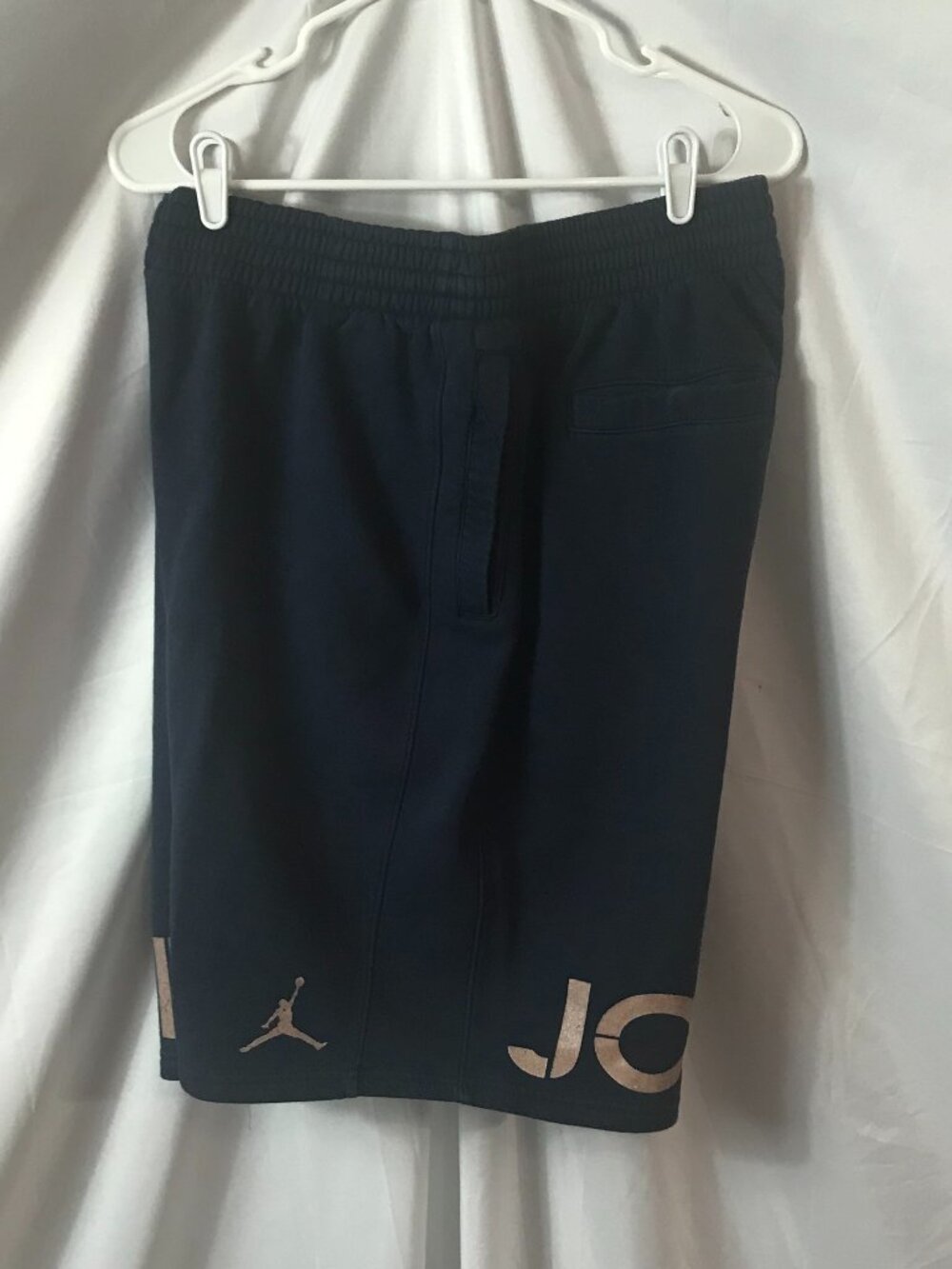 Jordan Light Blue Light Gold Writing Activewear Athletic Sport Cut Shorts